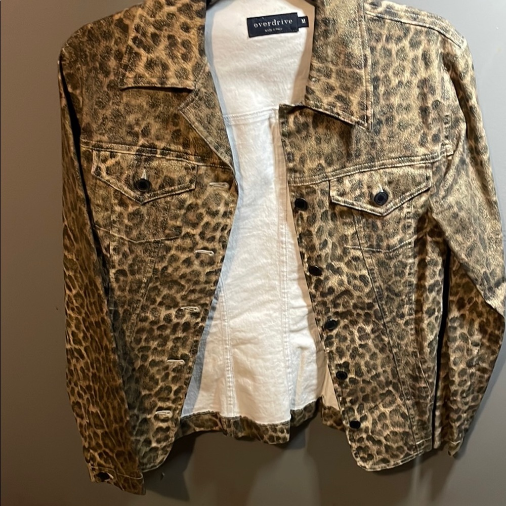 Brown Leopard Print Jean Jacket